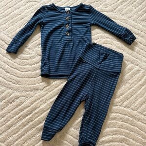 Lou Lou Navy Striped Baby Top